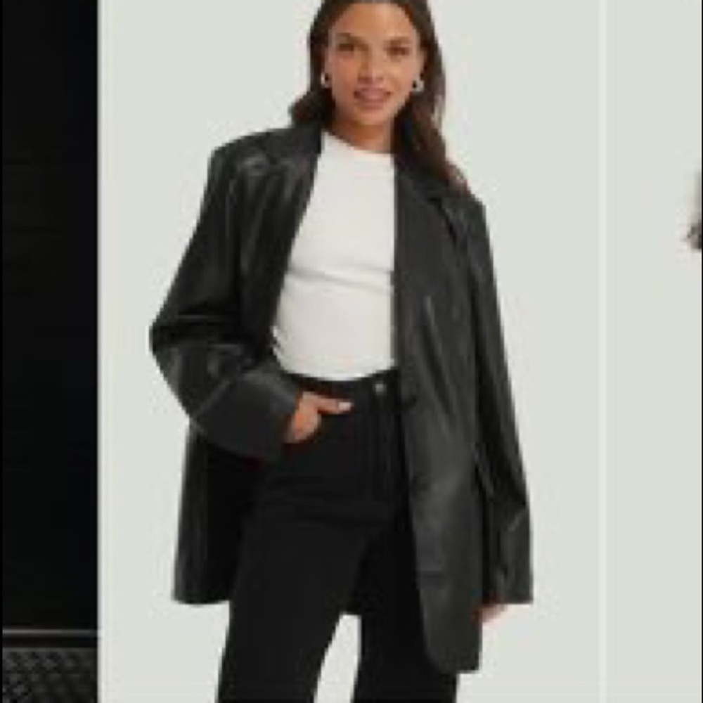 NA-KD oversized pu blazer